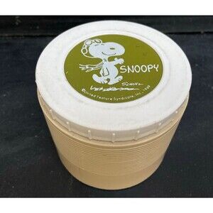 Vintage 1969 Peanuts SNOOPY Green Small Plastic Thermos Rare Red Baron